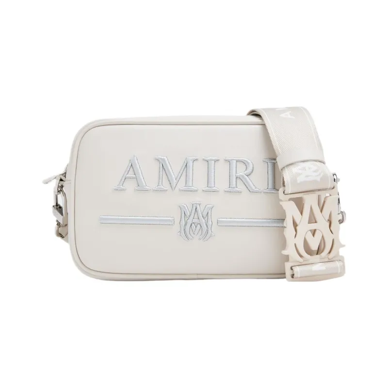 AMIRI Leather Camera Bag Shoulder Bag Crossbody Bag Men's White-0