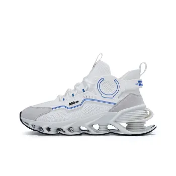 VIDORY ANGEL Height Increasing Support Abrasion Resistant Breathable High Top Casual Shoes Men's White Blue