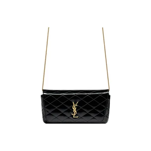 SAINT LAURENT skirt Calfskin Crossbody Bag Shoulder Bag Women's Black
