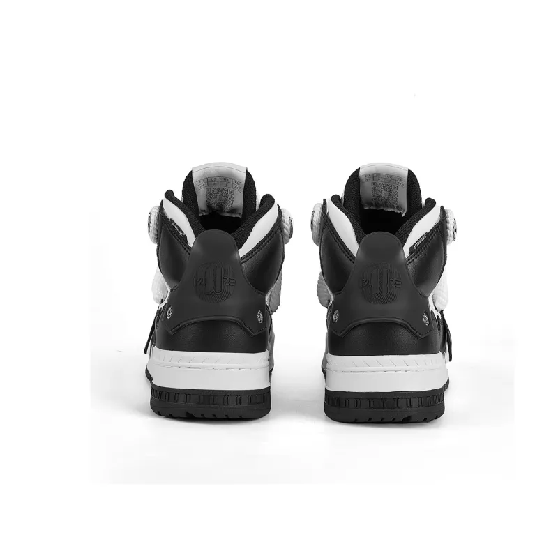 ATTRAYANT Pro x PAUZE Tank Anti Slip Wear Resistant Mid Top Skateboard Shoes Unisex Black White-4