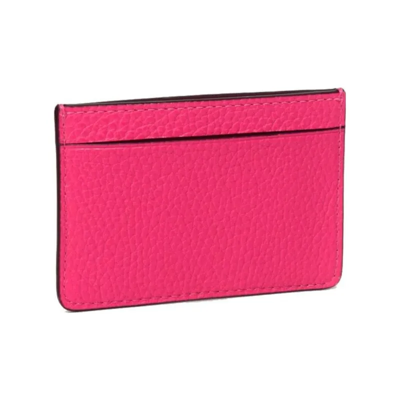 COACH Card Case Leather Wallet Money Clip Card Holder Women's Red-1