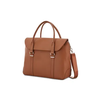 SAMSONITE Leather Laptop Bags Handbag Shoulder Bag Women's Cognac
