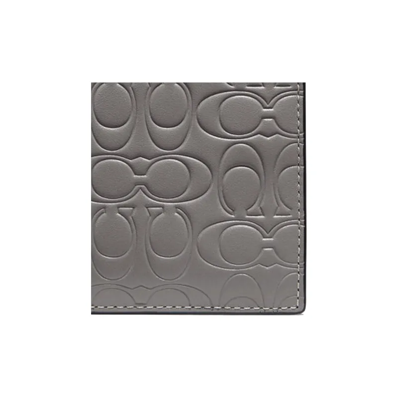 COACH Billfold Wallet Calfskin Wallet Men's Heather Gray-3
