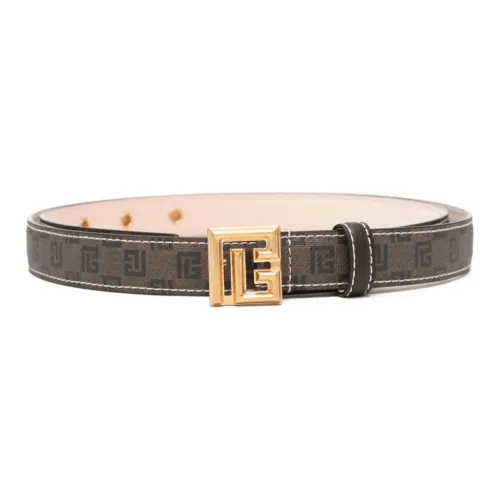 BALMAIN Logo-buckle Monogram-pattern Belt