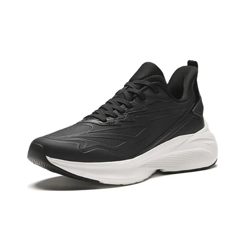 Anta Cushioning Wear-Resistant Low-Top Running Shoes Men's Black White-1