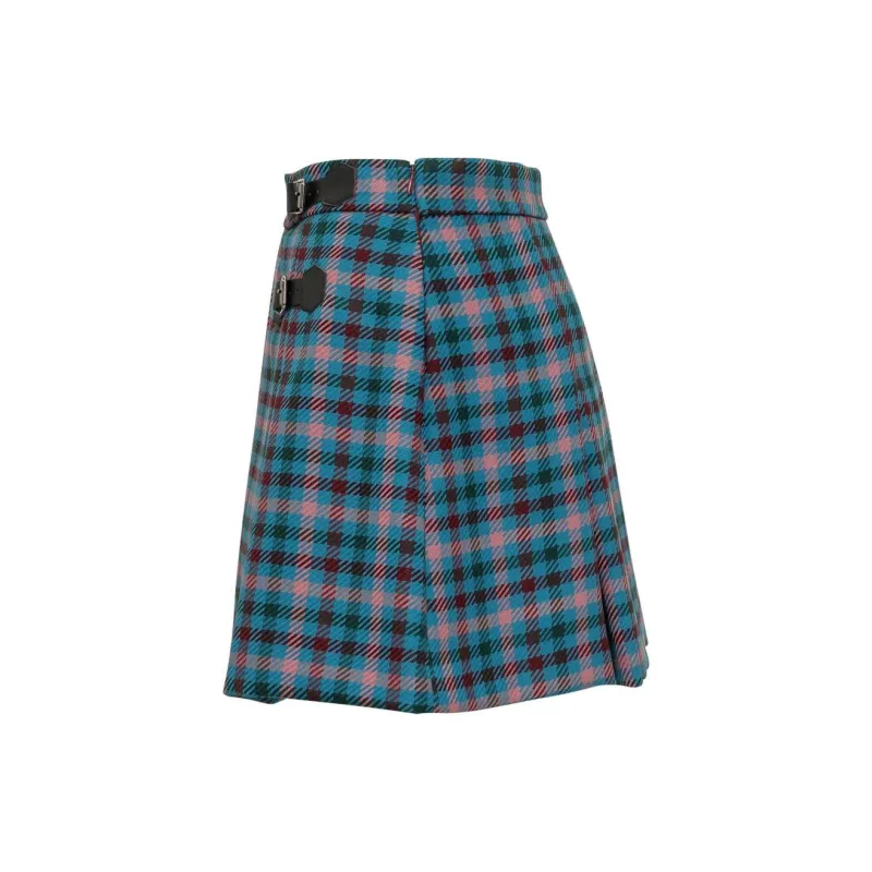 Semicouture Checked Pleated Mini Skirt-2