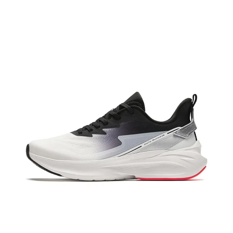 Anta Cushioning Wear Resistant Low Top Running Shoes Men's Black Silver-0