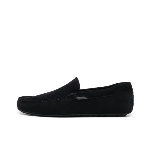 BOSS Logo-embossed Calf-suede Loafers