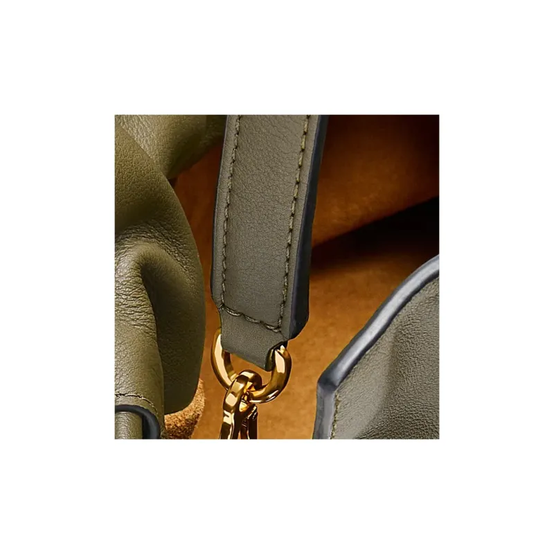 LOEWE Medium Flamenco Clutch In Nappa Calfskin Dark Khaki Green-4