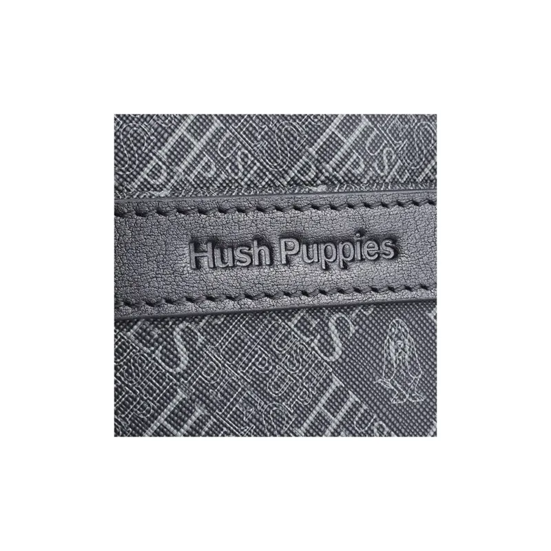 Hush Puppies Cow Leather Small Square Bag, Crossbody Bag, Shoulder Bag Medium Size Men's Black-4