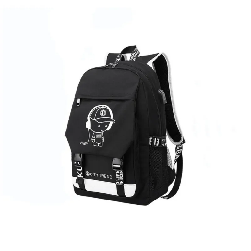 MingLu Oxford Backpack Regular Unisex Black-1