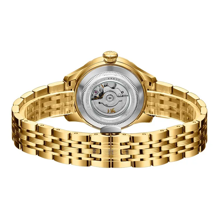 SHANGHAI National Automatic Mechanical Movement Steel Strap Watch Unisex White Dial-18