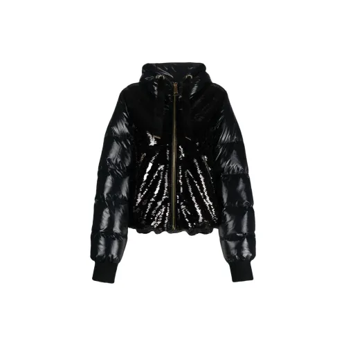 KHRISJOY Puff Glossy Sequins Hooded Jacket