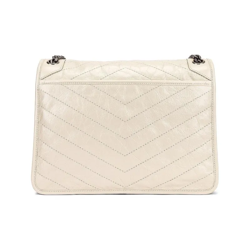 SAINT LAURENT Niki Calfskin Hobo Bag Crossbody Bag Shoulder Bag Women's White-4