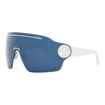 DIOR Metal Injection Molded Irregular Shape Sunglasses Women's White