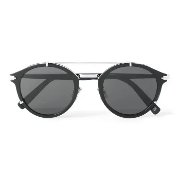 DIOR Acetate Metal Round Sunglasses Men's Black