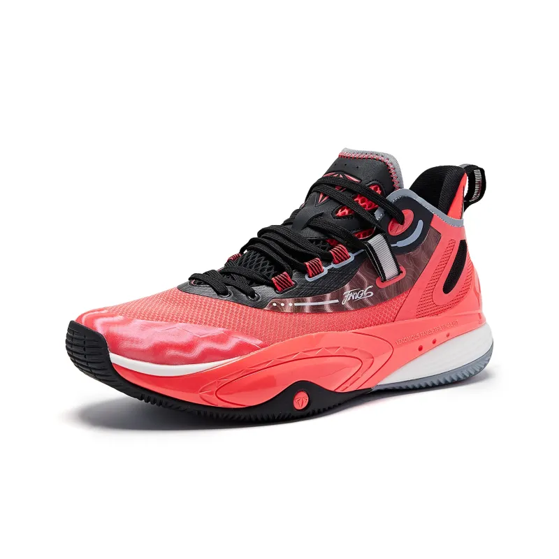 QIAODAN Poisonous Fangs Lite Slip Resistant Low Top Basketball Shoes Men's Virtual Red Black-2