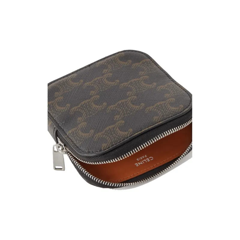 CELINE Triomphe Canvas Wallet Men's Brown-2