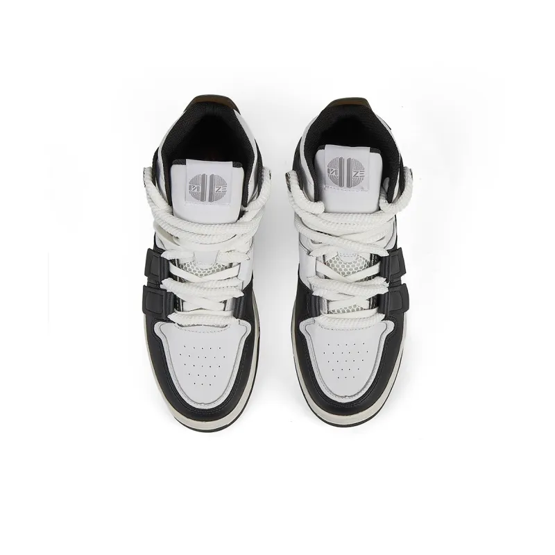 ATTRAYANT Pro x PAUZE Tank Anti Slip Wear Resistant Mid Top Skateboard Shoes Unisex Black White-3