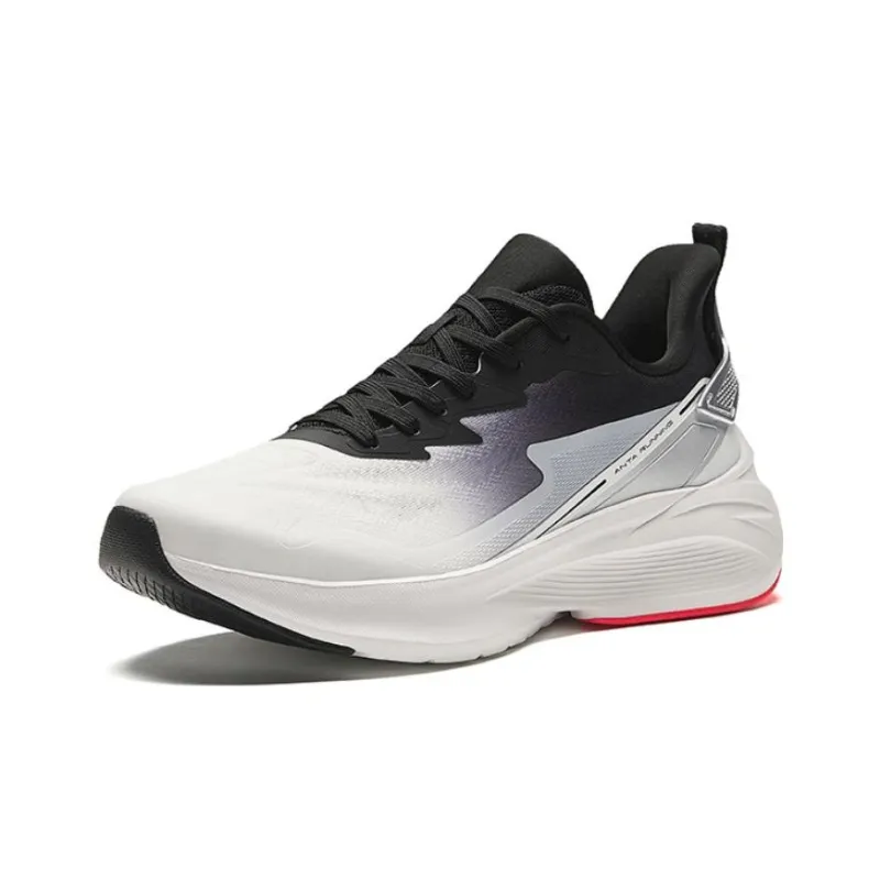 Anta Cushioning Wear Resistant Low Top Running Shoes Men's Black Silver-1