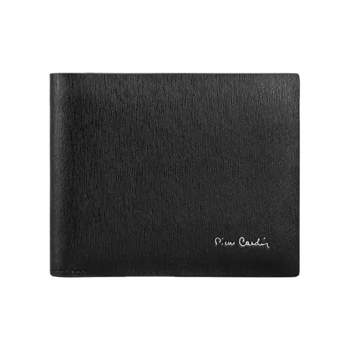 PIERRE CARDIN Top Grain Cow Leather Card Holder, Wallet Regular Men's Black