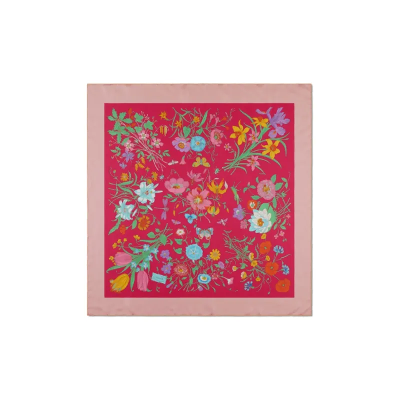 GUCCI Floral Printed Square Scarf-2