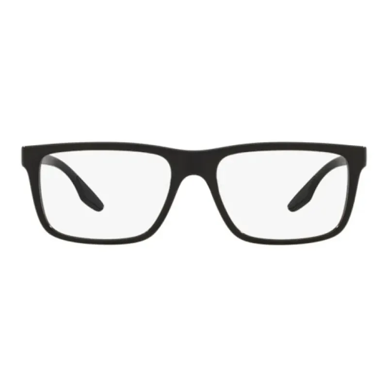 PRADA Plastic Irregular Shape Eyeglass Frames Men's Black-1