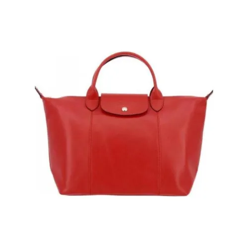 LONGCHAMP Le Pliage Genuine Leather One Shoulder Handbags Women's Red