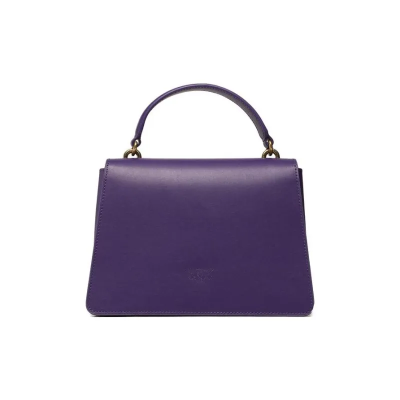 PINKO Calfskin Shoulder Bag, Crossbody Bag, Handbag Women's Purple-3