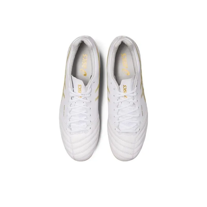 Asics DS LIGHT X FLY PRO Durable Breathable Soccer Shoes Unisex White Gold-4