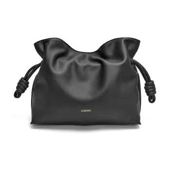 LOEWE Flamenco Nappa Cow Leather One Shoulder Crossbody Clutches Regular Women's Black