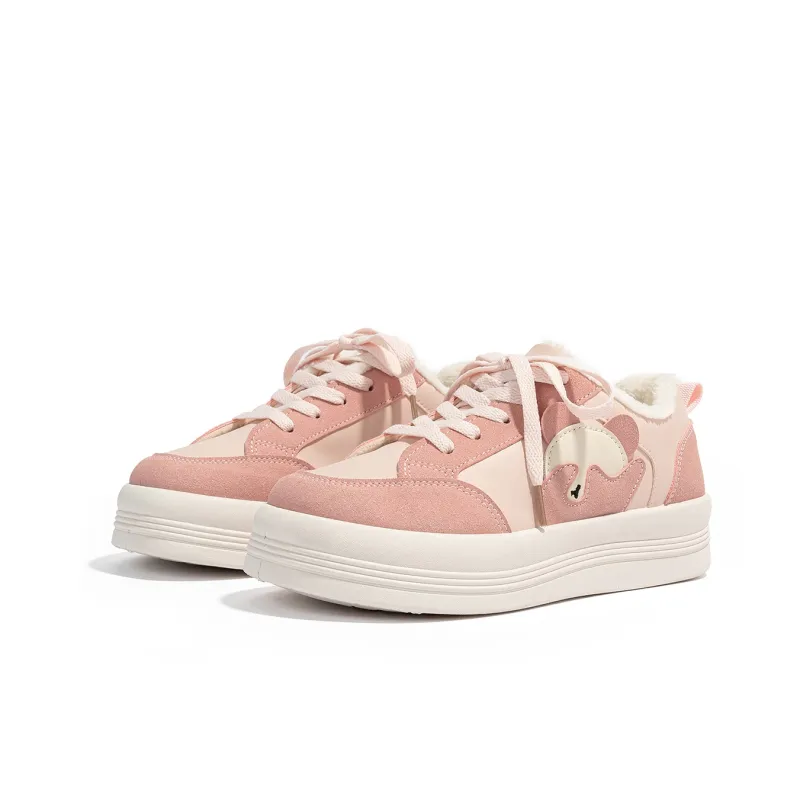 RENBEN Warm Height Increasing Low-Top Skateboard Shoes Women's-7
