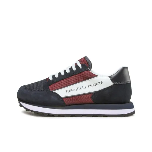 ARMANI EXCHANGE Casual Shoes Men Low-Top Marine Blue Burgundy