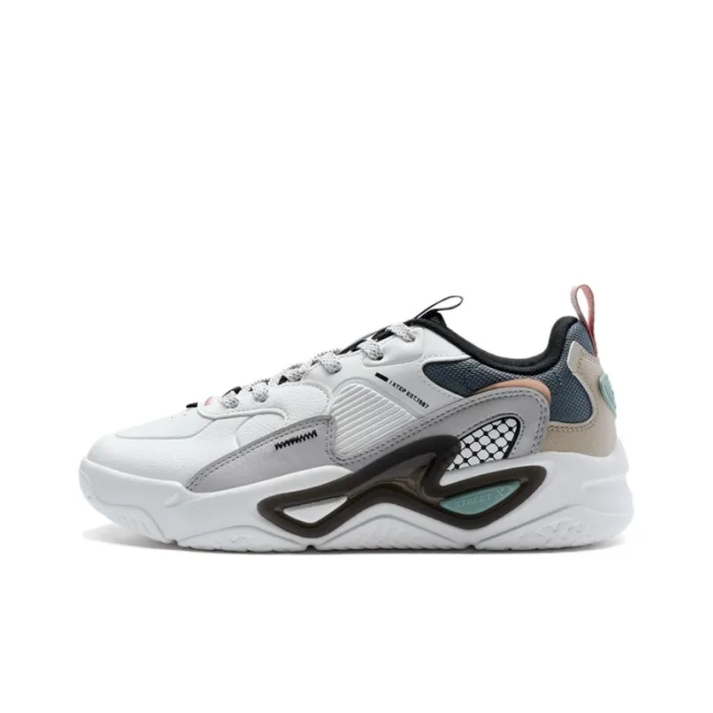 XTEP Undercurrent 3.0 Low Top Skateboard Shoes Men's White Gray-0