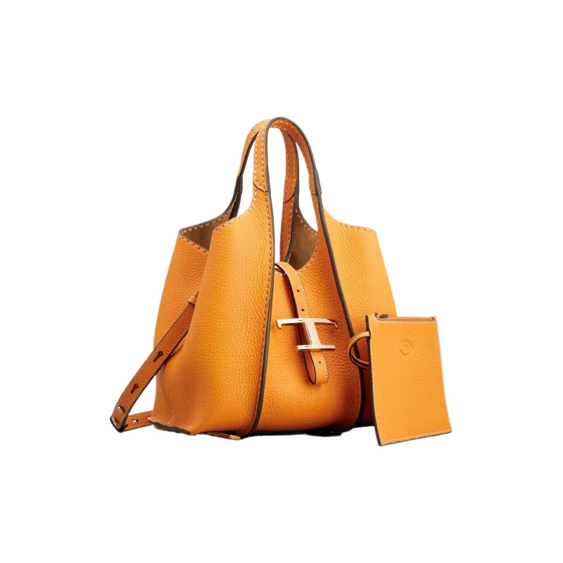 TOD'S Timeless Calfskin Tote Bag, Shopping Bag, Handbag Mini Women's Orange-1