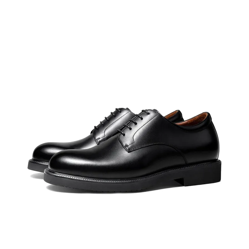 Zuti British Business Calfskin Derby Shoes Dress Shoes Men's Black-4