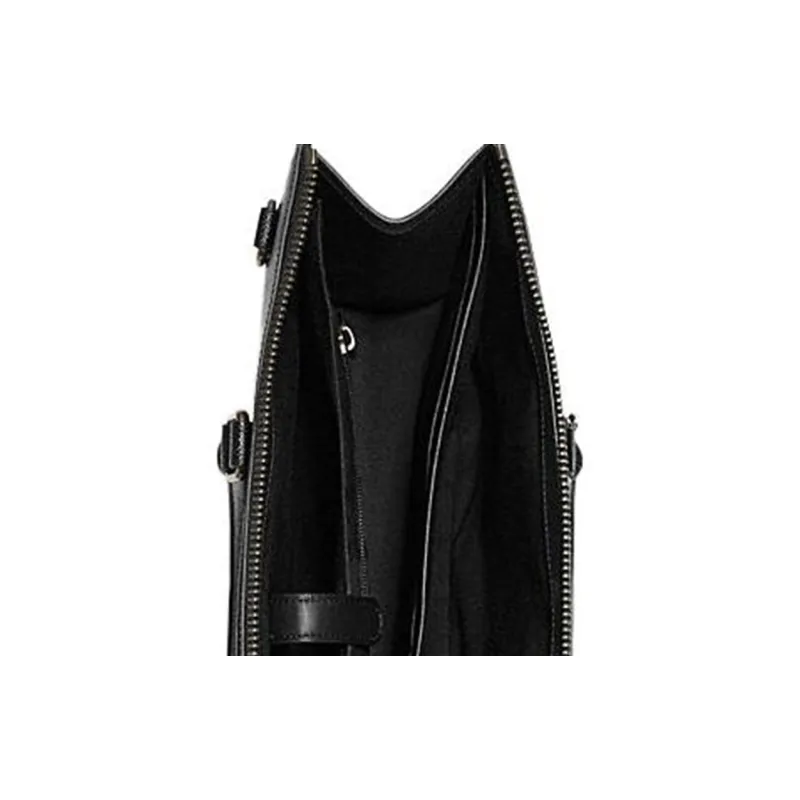 COACH Graham Split Cow Leather Briefcase, Portable Crossbody Bag, Shoulder Bag Large Size Men's Black-4