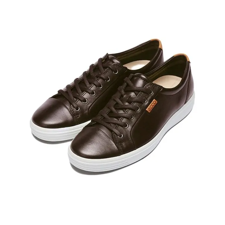 Ecco Low Top Skateboard Shoes Men's Brown-1