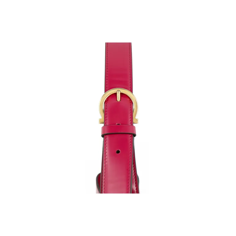 FERRAGAMO Trifolio Cow Leather Shoulder Bag, Handbag Women's Burgundy-5