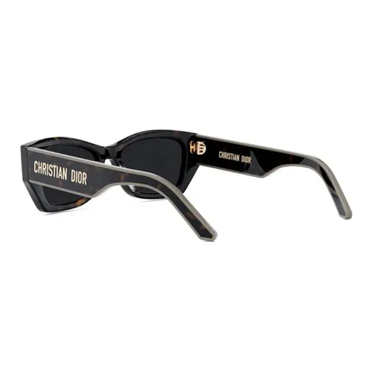 DIOR Acetate Irregular Shape Sunglasses Unisex Brown-5