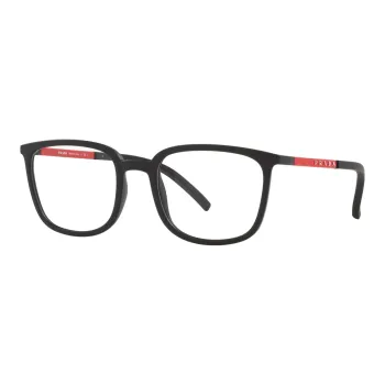 PRADA Plastic Irregular Shape Eyeglass Frames Men's Black