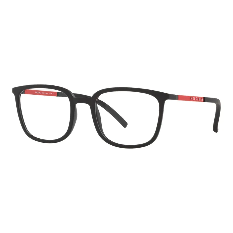PRADA Plastic Irregular Shape Eyeglass Frames Men's Black-0