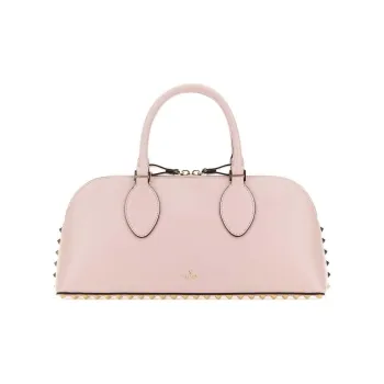 Valentino Rockstud Calfskin One Shoulder Handbag Medium Size Women's Pink
