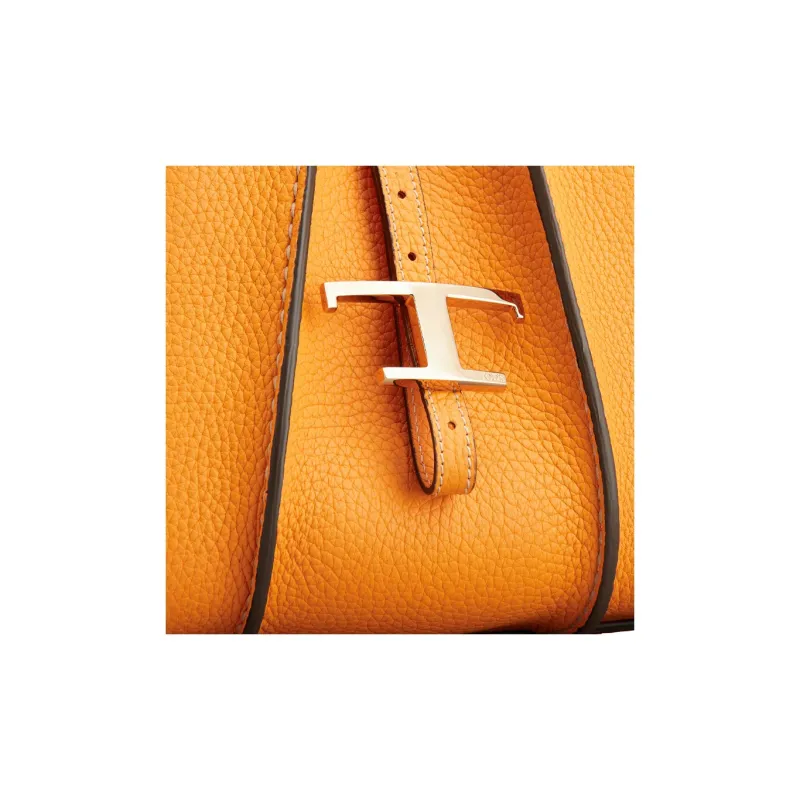 TOD'S Timeless Calfskin Tote Bag, Shopping Bag, Handbag Mini Women's Orange-3