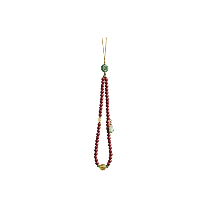 Moonstone Edge Reconstructed Cinnabar Jade Bracelets Unisex-0