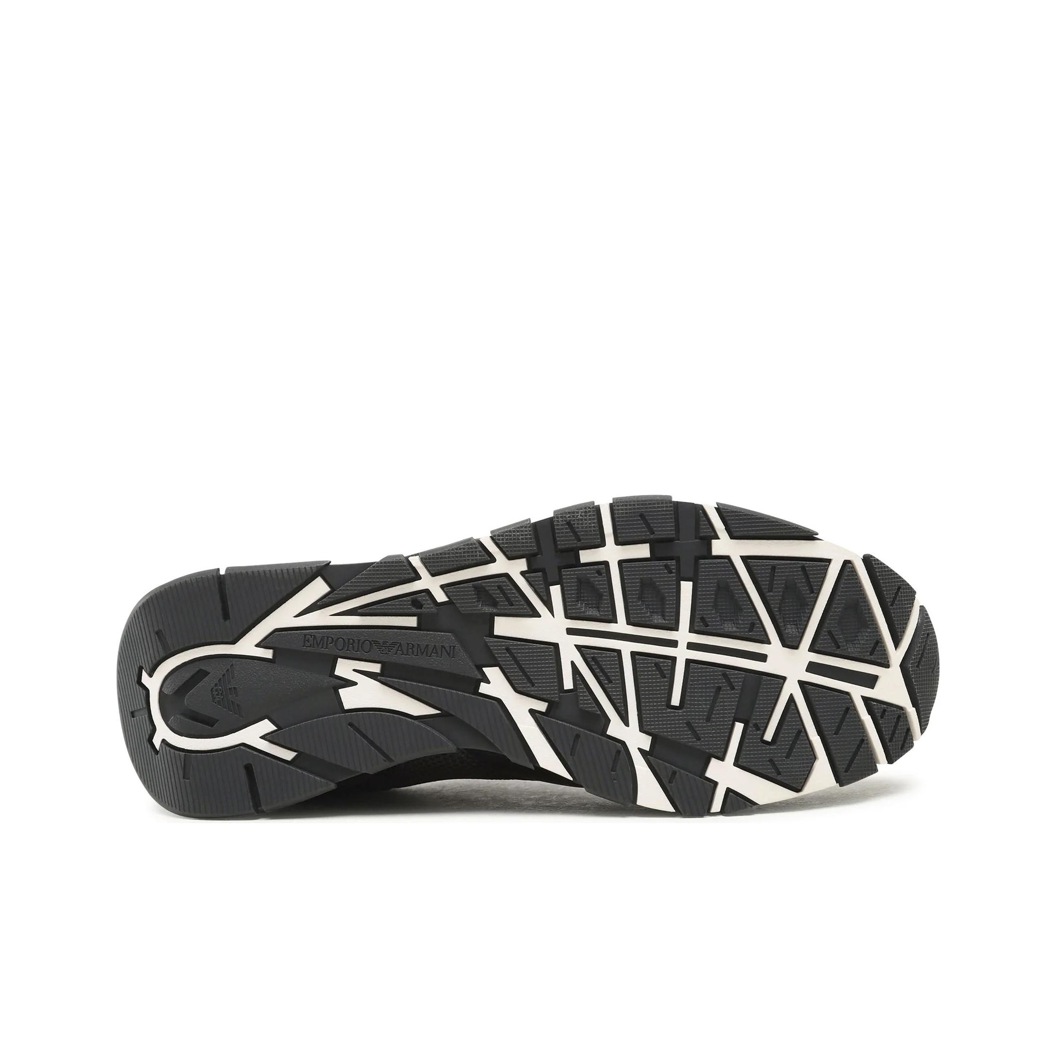 EMPORIO ARMANI Logo Embroidered Mesh Panelled Sneakers - POIZON