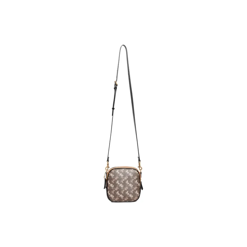 COACH Kat Canvas With Leather Camera Bag, Shoulder Bag, Crossbody Bag Trumpets Women's Multicolor-3