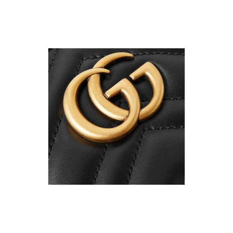 GUCCI Leather Cell Phone Pouch Crossbody Bag Shoulder Bag Women's Black-4