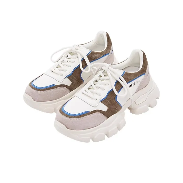 DUMPTY x KENTTI Low-Top Chunky Sneakers Women's White Blue Brown-2