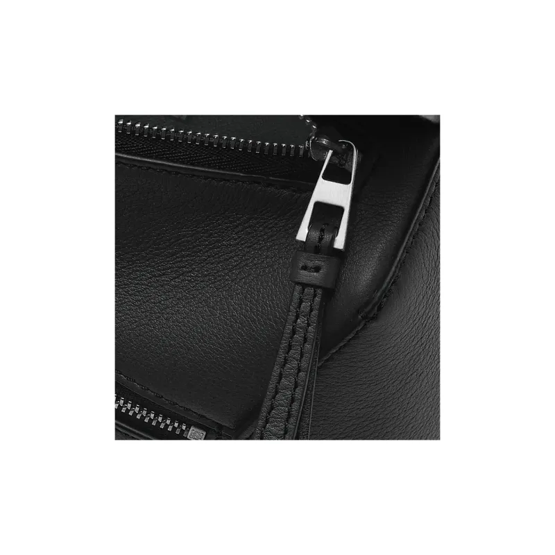 LOEWE Puzzle Cow Leather Fanny Pack Mini Men's Black-5